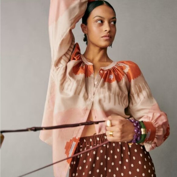 Sezane Tops - 🌸 Sézane Lealys Silk Shirt in Pink Sand | Size 42 (US 10) 🌸